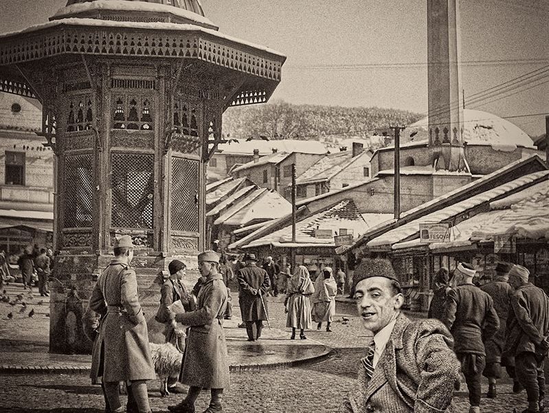 Alija M. Akšamija: Bašcaršija’da Boşnak beyler, Saraybosna, 1939. Mehmed A. Akšamija Fotoğraf Koleksiyonu